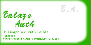 balazs auth business card